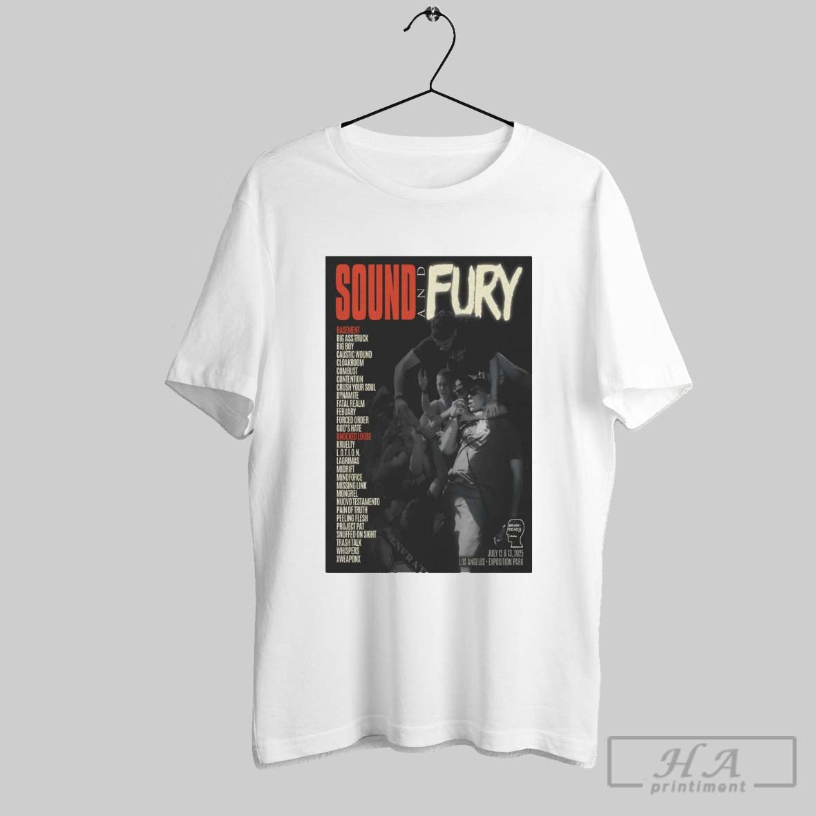 Poster Sound And Fury July 12 13 2025 Exposition Park Los Angeles Ca Tour Basement Big Ass Truck T Shirt