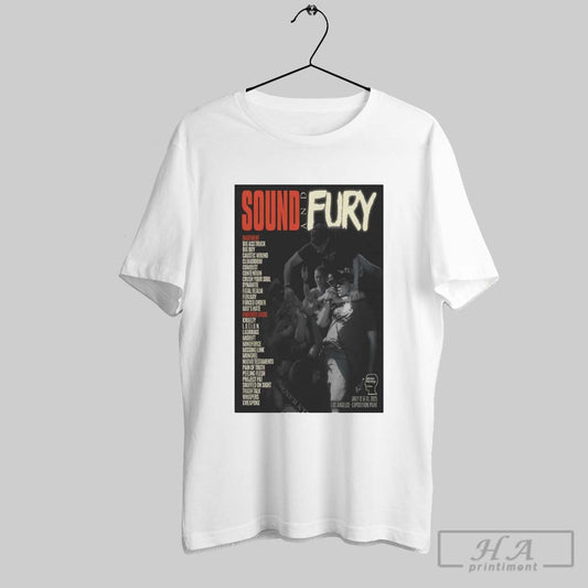 Poster Sound And Fury July 12 13 2025 Exposition Park Los Angeles Ca Tour Basement Big Ass Truck T Shirt