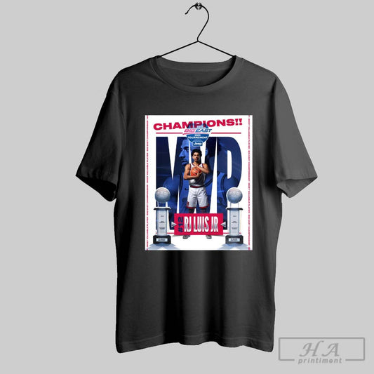 Poster St Johns Mens Basketball Rj Luis Jr Mvp Big East 2025 Tournament Champions T Shirt