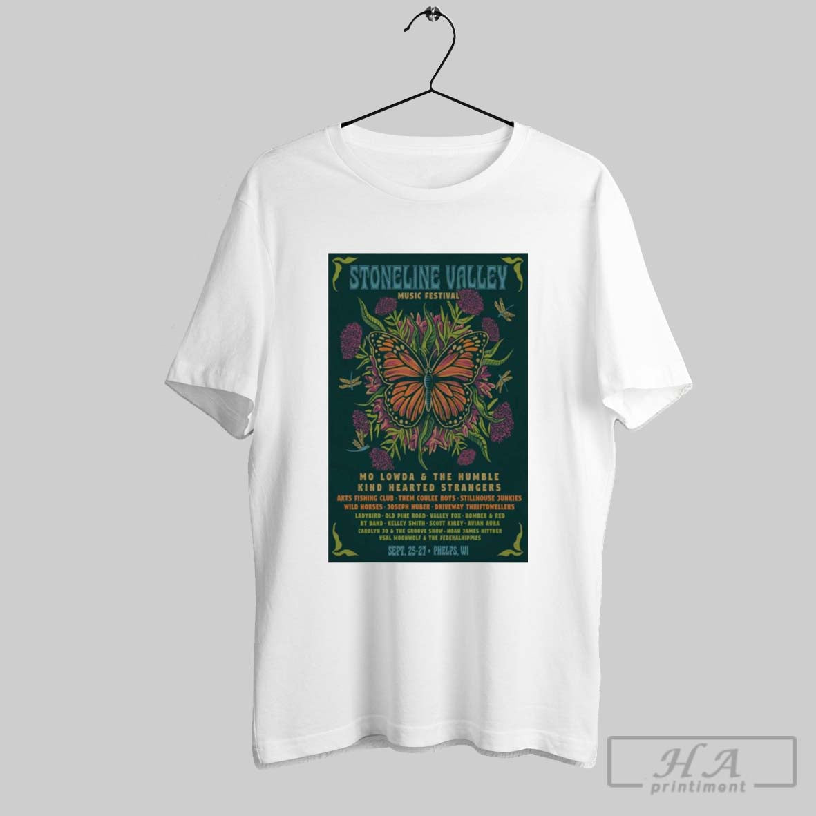 Poster Stoneline Valley Music Festival September 25 27 2025 Phelps Wi Mo Lowda And The Humble T Shirt