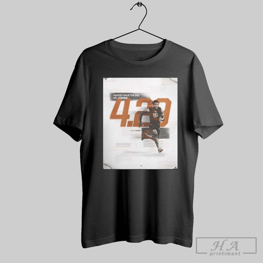 Poster Texas Longhorns Football Matthew Golden Fastest At The Nfl Combine 2025 4 29 40 Yard Dash T Shirt