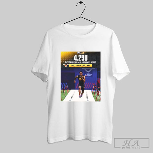 Poster Texas Longhorns Matthew Golden 4 29u Fastest 40 Yard Dash Among Wrs In 2025 Nfl Combine T Shirt