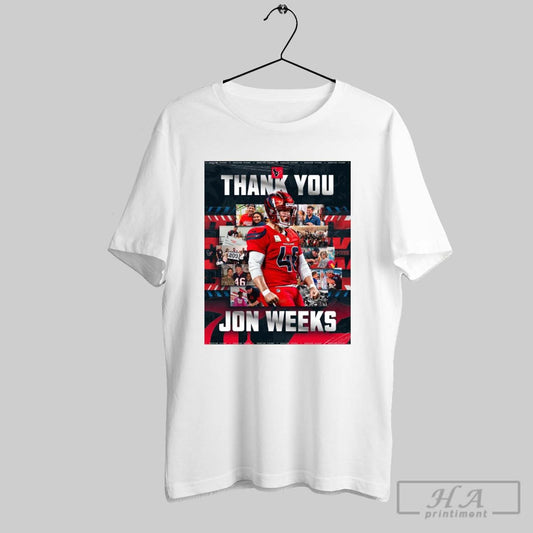 Poster Thank You Jon Weeks For Your Commitment To H Town For The Past 15 Years Nfl T Shirt