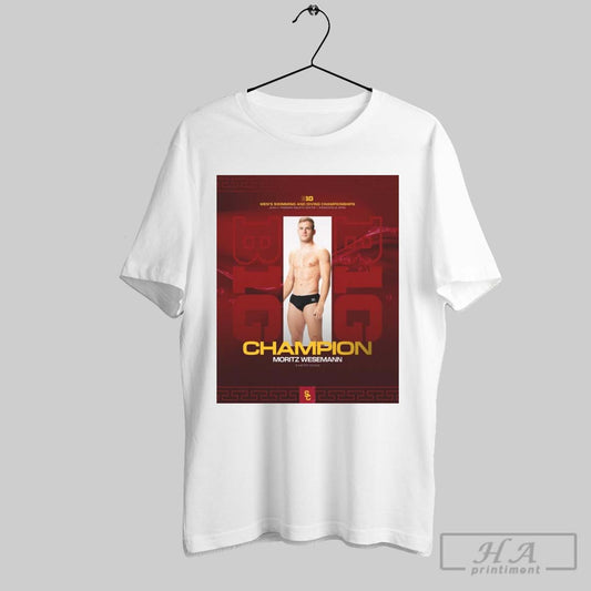 Poster Usc Swimming And Diving Championships Moritz Wesemann 3 Meter Diving Champion Jean K Freeman Aquatic Center Minneapolis Minn T Shirt