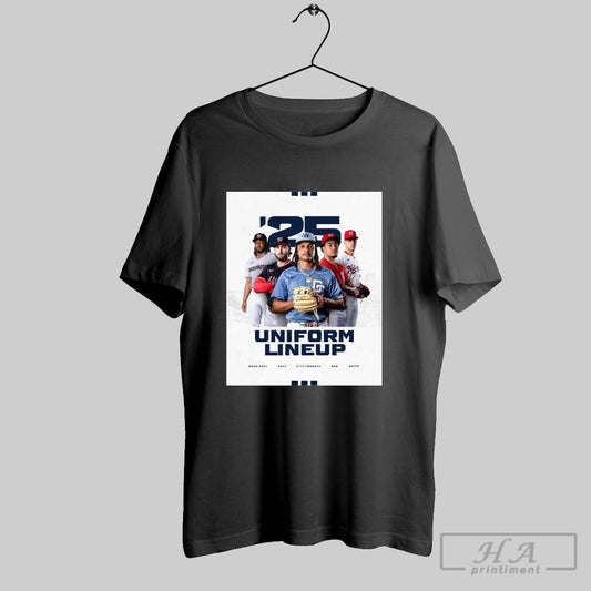 Poster Washington Nationals Baseball Mlb 2025 Uniform Lineup Road Gray Navy City Connect Red White T Shirt