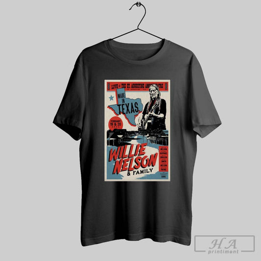 Poster Willie Nelson And Family Feb 19 20 2025 St Augustine Amphitheatre Fl T Shirt