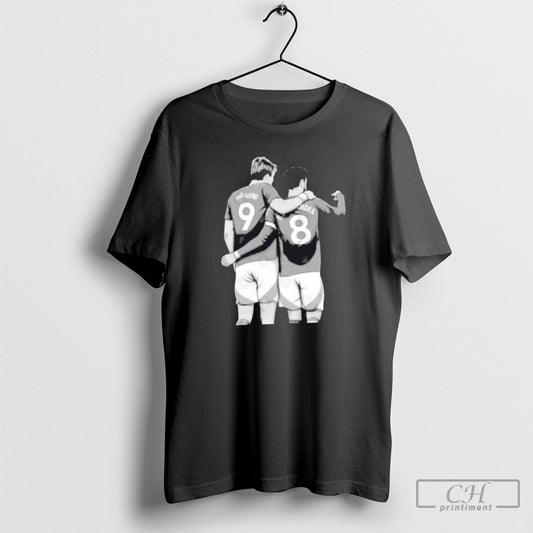 Rasmus Hojlund And Bruno Fernandes Black And White Version T Shirt Sweatshirt Poster