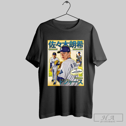 Roki Sasaki Los Angeles Dodgers 2025 Mlb Debut World Tour Tokyo Series Poster T Shirt
