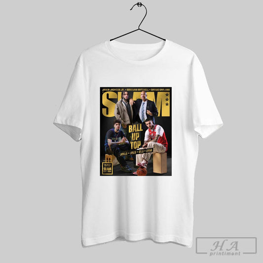 Slam Cover Gold Ball Up Top Lamelo Lonzo Gelo Lavar Jaren Jackson Jr Donovan Mitchell Darius Garland Poster T Shirt