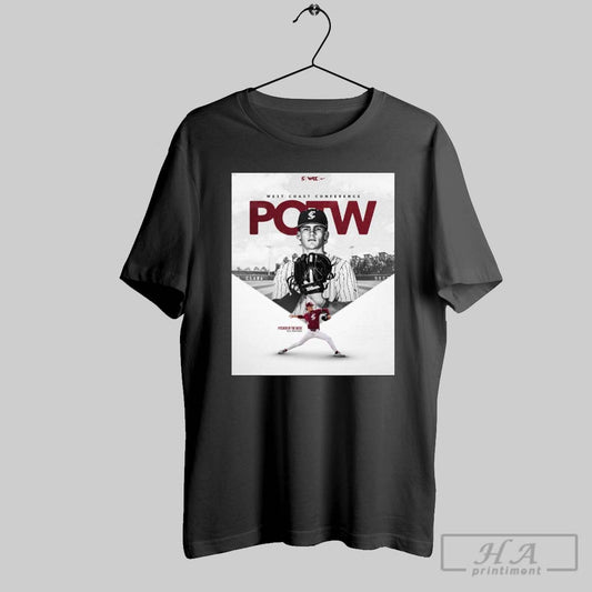 Santa Clara Broncos Baseball Max Bayles West Coast Conference Potw Pitcher Of The Week Poster T Shirt