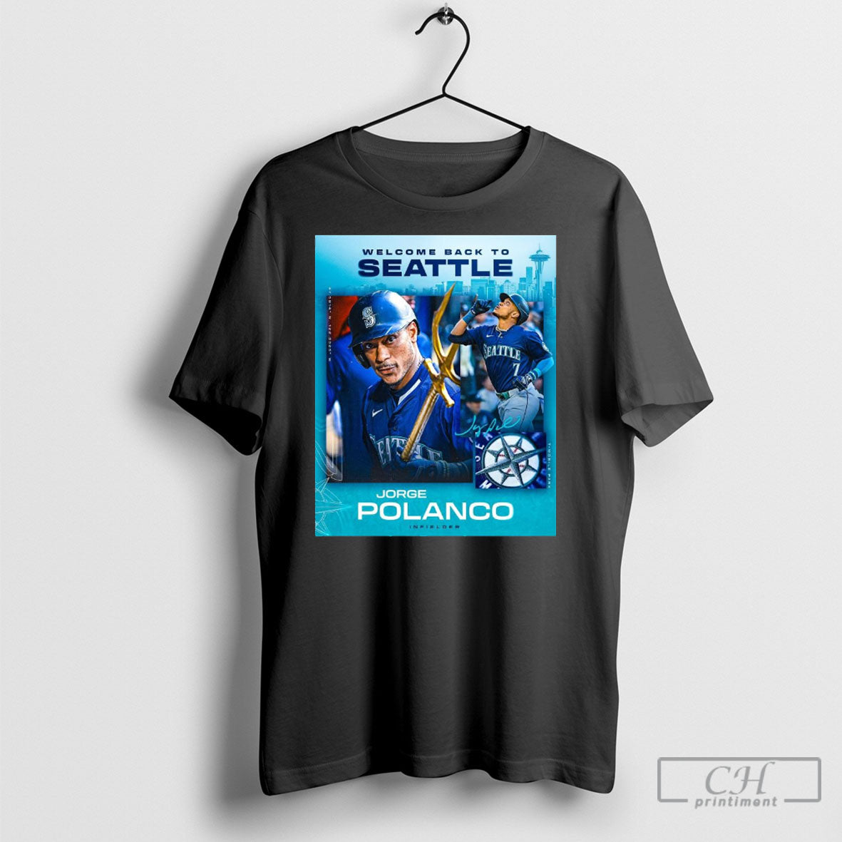 Seattle Mariners Signed Inf Jorge Polanco One Year Major League Contract Welcome Back To Seattle Signature Shirt Poster Ornaments