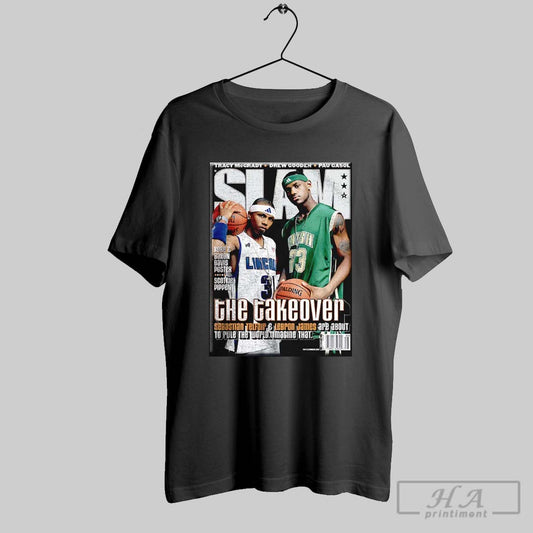 Sebastian Telfair And Lebron James The Takeover Slam Cover Poster Shir