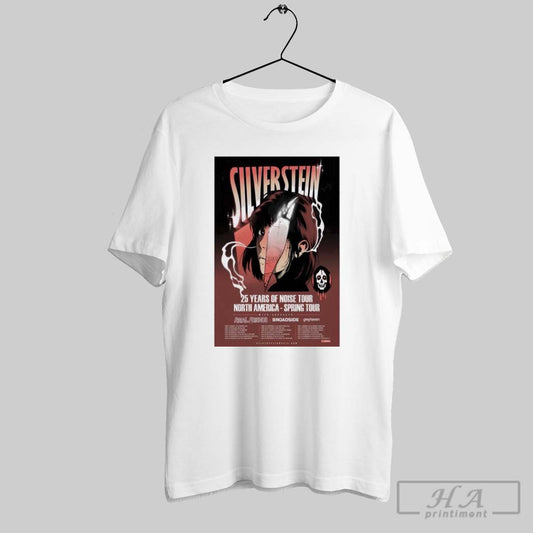 Silverstein 25 Years Of Noise Tour North American 2025 Poster T Shirt