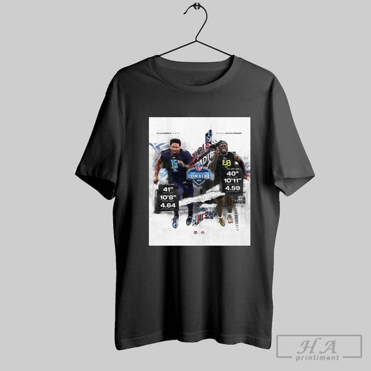 Texas Am Football Shemar Stewart Myles Garrett Nfl Scouting Combine 2025 Lucas Oil Stadium Poster T Shirt