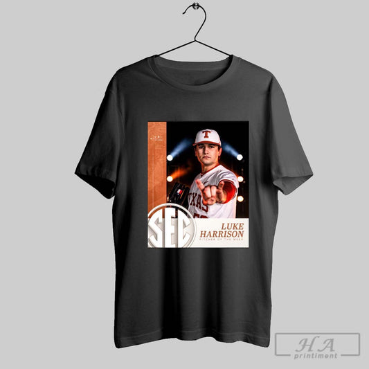 Texas Longhorns Baseball Luke Harrison Pitcher Of The Week Sec 2025 Poster T Shirt