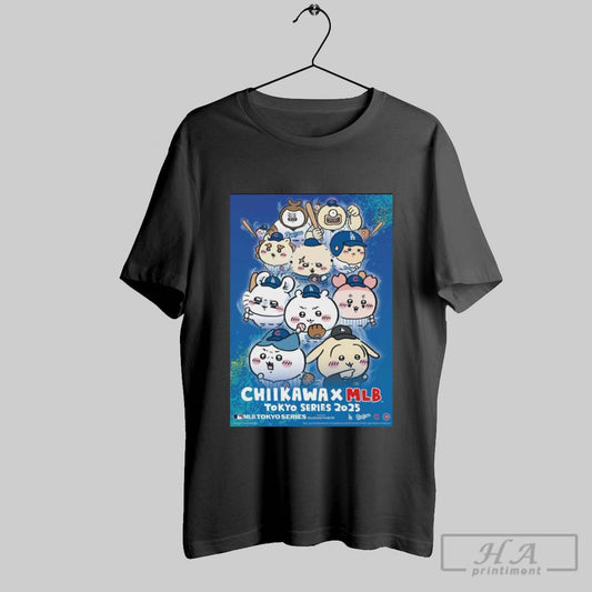 The Popular Japanese Character Chiikawa X Mlb Tokyo Series 2025 Poster T Shirt
