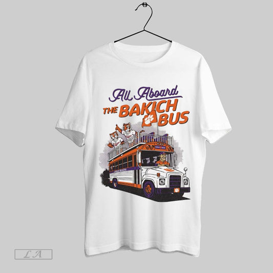 Top 2025 Clemson Tigers Football All Aboard The Bakich Bus Cheap Seats Painting T Shirt Sweatshirt Hoodie Shirt