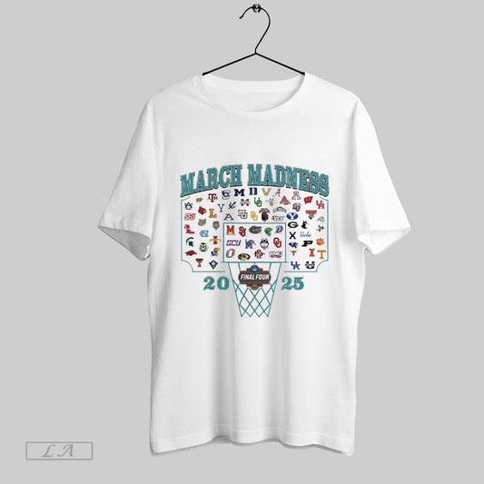 Top 2025 Ncaa Mens Basketball Tournament March Madness Buzzer Beater Final Tour San Antonio All Team Logos T Shirt Sweatshirt Hoodie Shirt