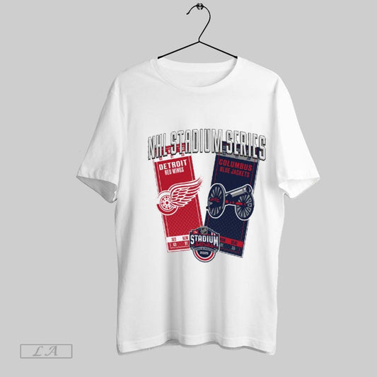 Top 2025 Nhl Stadium Series Columbus Blue Jackets Vs Detroit Red Wings Matchup T Shirt Sweatshirt Hoodie Shirt