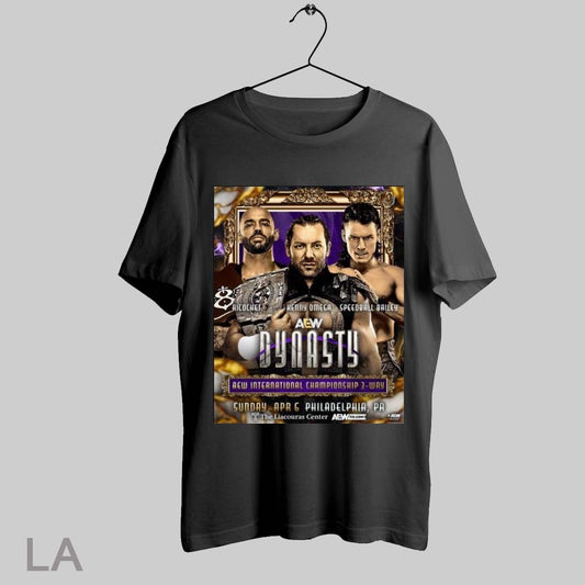 Top Aew Dynasty Ricochet Kenny Omega Speedball Bailey Aew International Championship 3 Way April 6 2025 Philadelphia Pa T Shirt Sweatshirt Hoodie Shirt