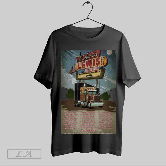 Top Aaron Lewis The American As It Gets Tour 2025 Poster T Shirt Sweatshirt Tee Shirt