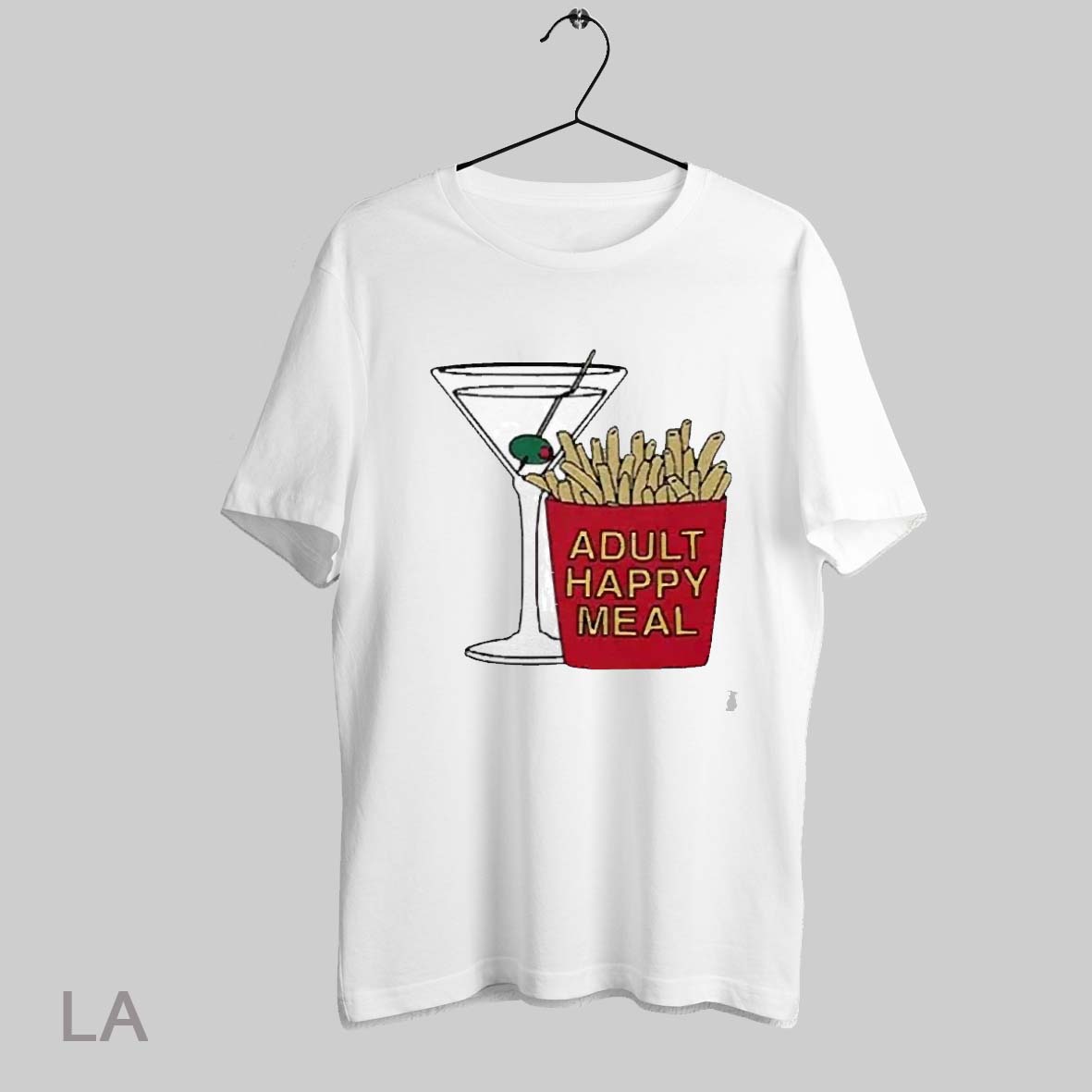 Top Adult Happy Meal Martini And Fries 2025 T Shirt Sweatshirt Hoodie Shirt