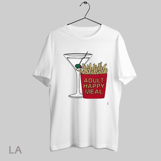 Top Adult Happy Meal Martini And Fries 2025 T Shirt Sweatshirt Hoodie Shirt