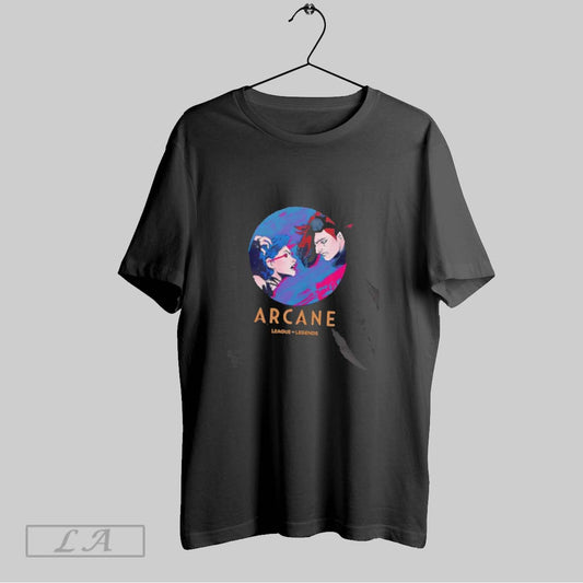 Top Arcane League Of Legends Jinx And Vi Face To Face T Shirt Sweatshirt Hoodie Shirt
