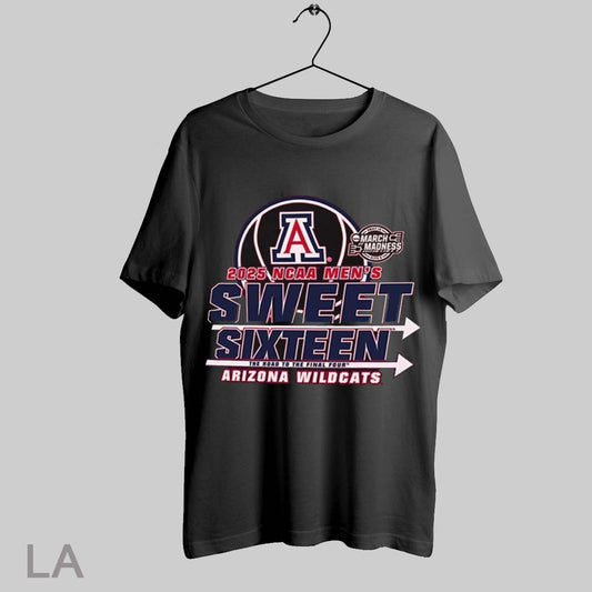 Top Arizona Wildcats Mens Basketball 2025 Ncaa Sweet Sixteen March Madness The Road To The Final Four T Shirt Sweatshirt Hoodie Shirt