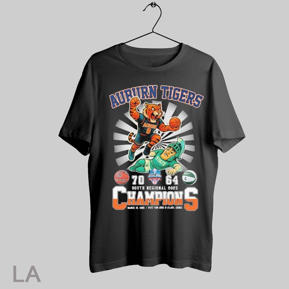 Top Auburn Tigers Stomp Michigan State Spartans South Regional 2025 Champions Mascot T Shirt Sweatshirt Hoodie Shirt