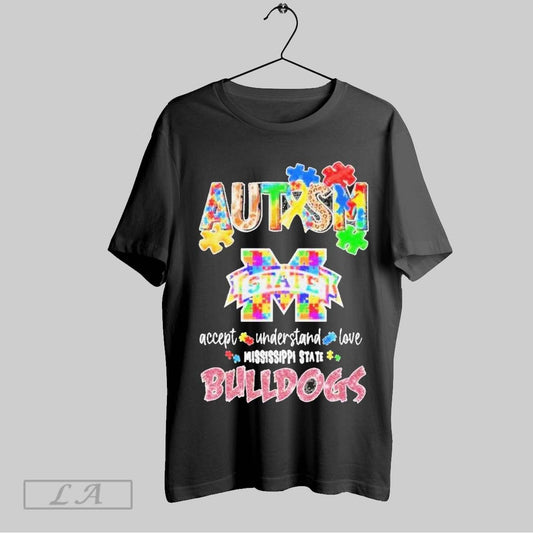 Top Autism Accept Understand Love Mississippi State Bulldogs Diamond T Shirt Sweatshirt Hoodie Shirt