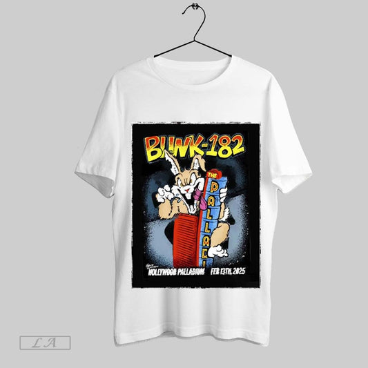 Top Blink 182 Gig Poster For Show In Los Angeles California At Hollywood Palladium On Feb 13 2025 Poster Sweatshirt T Shirt
