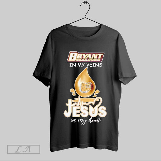 Top Bryant Bulldogs In My Veins Jesus In My Heart Drop Blood T Shirt Sweatshirt Hoodie Shirt