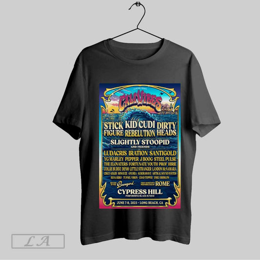 Top Cali Vibes Fest June 7 8 2025 Marina Green Park Long Beach Ca Poster T Shirt Sweatshirt Tee Shirt