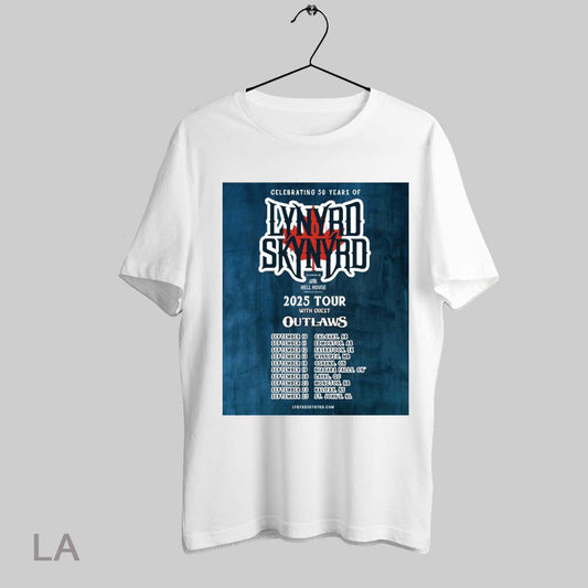 Top Celebrating 50 Years Of Lynyrd Skynyrd 2025 Tour With Guest Outlaws September 2025 Poster T Shirt Sweatshirt Hoodie Shirt
