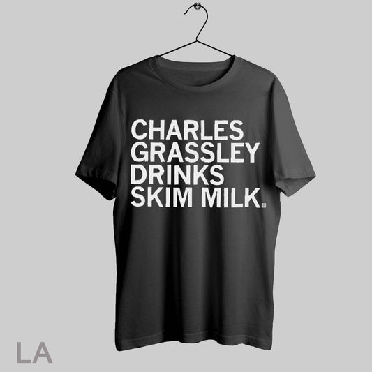 Top Charles Grassley Drinks Skim Milk 2025 T Shirt Sweatshirt Hoodie Shirt