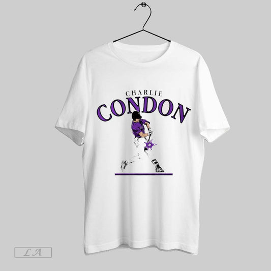 Top Charlie Condon Slugger Swing Colorado Rockies Mlb Baseball 2025 Graphic T Shirt Sweatshirt Hoodie Shirt