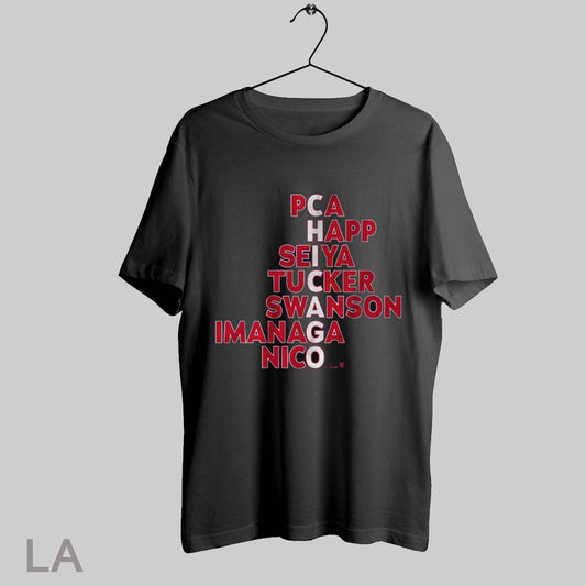 Top Chicago Cubs Baseball Mlb Names 2025 Pca Happ Seiya Tucker Swanson Imanaga Nico T Shirt Sweatshirt Hoodie Shirt