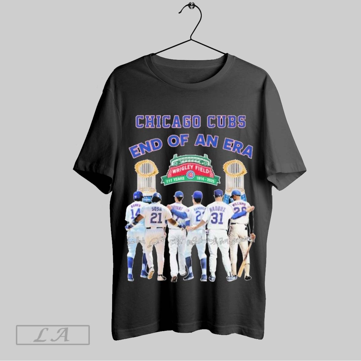 Top Chicago Cubs End Of An Era Wrigley Field 111 Years 1914 2025 Signatures T Shirt Sweatshirt Hoodie Shirt