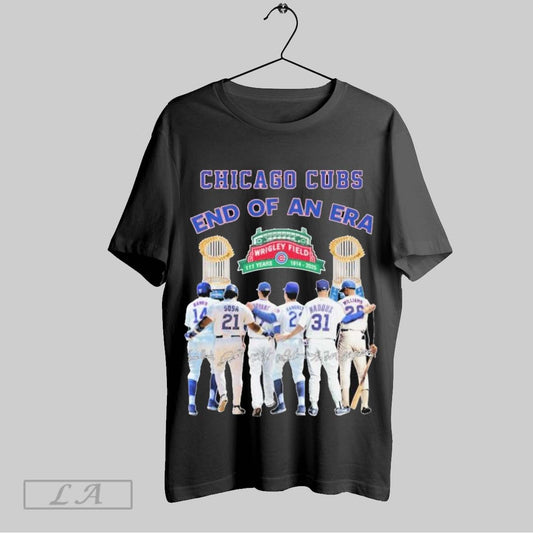 Top Chicago Cubs End Of An Era Wrigley Field 111 Years 1914 2025 Signatures T Shirt Sweatshirt Hoodie Shirt