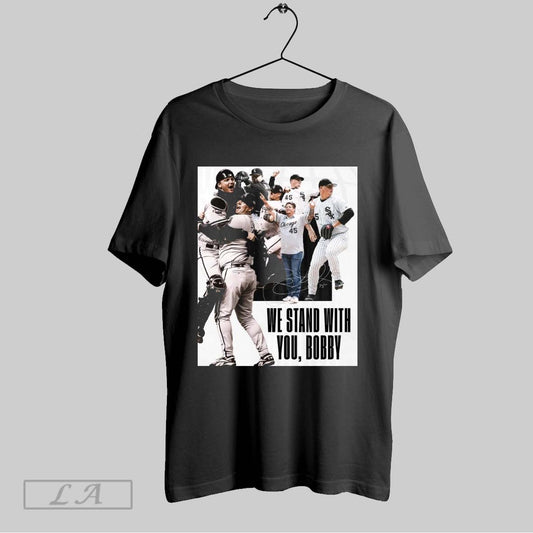 Top Chicago White Sox We Stand With You Bobby Jenks Treated For Stage 4 Adenocarcinoma Form Of Stomach Cancer Signature Poster T Shirt
