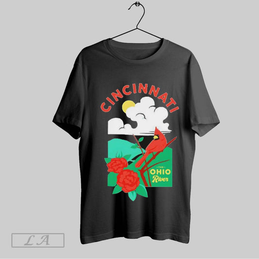 Top Cincinnati The Ohio River Cardinal T Shirt Sweatshirt Hoodie Shirt