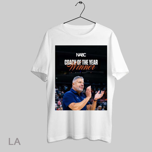 Top Congrats Coach Of The Year 2025 Winner Coach Bruce Pearl Auburn Tigers Mens Basketball T Shirt Sweatshirt Hoodie Shirt