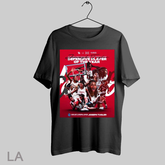 Top Congrats Joseph Tugler Houston Cougars On Receiving The Lefty Driesell Award Defensive Player Of The Year Signature T Shirt Sweatshirt Hoodie Shirt