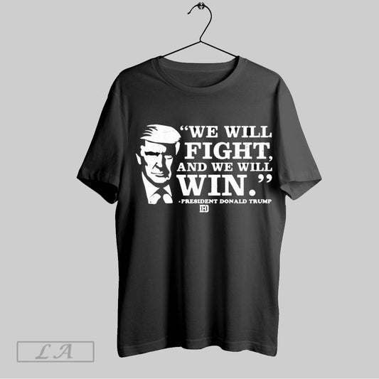 Top David J Harris Jr Wearing We Will Fight And We Will Win President Donald Trump T Shirt Sweatshirt Hoodie Shirt
