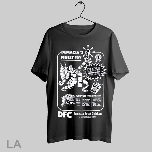 Top Demacian Fried Chicken Jamaicas Finest Fry Jump On These Deals Dfc A Birdio Recipe T Shirt Sweatshirt Hoodie Shirt