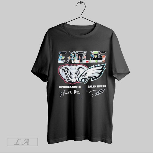 Top Devonta Smith Jalen Hurts Philadelphia Eagles X Alabama Crimson Tide Signatures T Shirt Sweatshirt Hoodie Shirt