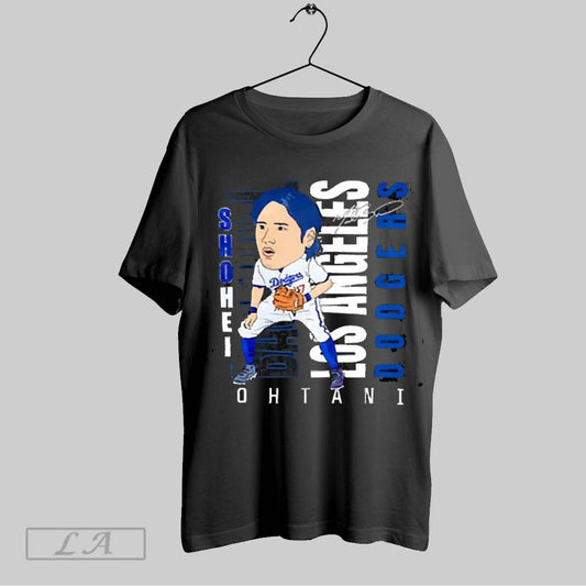Top Dodgers Shohei Ohtani 17 Cartoon Signature 2025 T Shirt Sweatshirt Hoodie Shirt