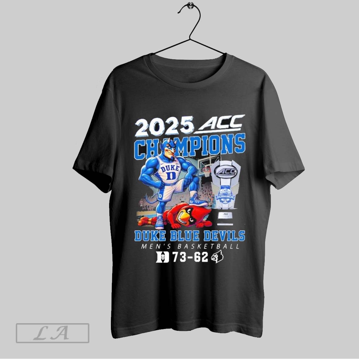 Top Duke Blue Devils Mens Basketball Stomp Louisville Cardinals 2025 Acc Champions Mascots T Shirt Sweatshirt Hoodie Shirt