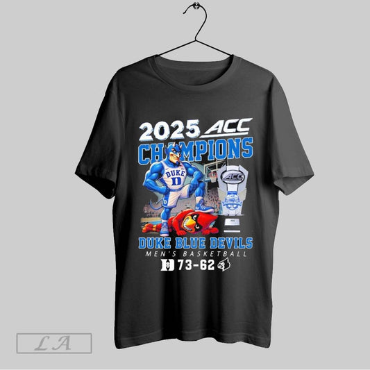 Top Duke Blue Devils Mens Basketball Stomp Louisville Cardinals 2025 Acc Champions Mascots T Shirt Sweatshirt Hoodie Shirt